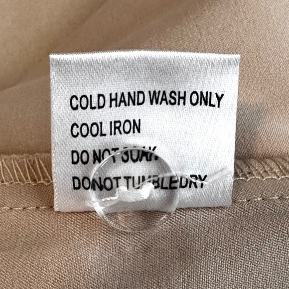 PRINCESS POLLY Amalia Wide Leg High Waisted Satin Trousers Pants in Beige Size 4 - Picture 11 of 14